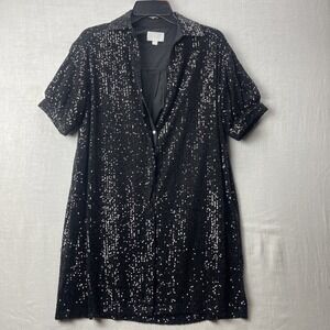 Every Brand Sequined SS Shirt Dress/Long Shirt SZ XS - Fits Medium